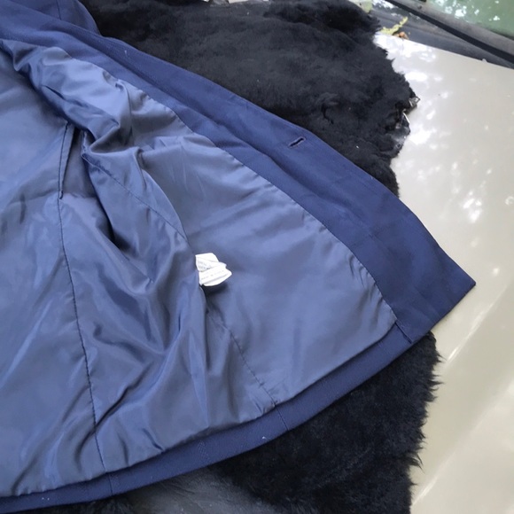 Amanda Smith Petites Navy Blue 2 pc Double Button Look Blazer Skirt Set 10 - Picture 3 of 16